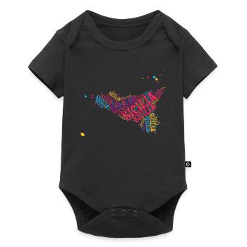 Sicile t-shirt carte nuage de mots t-shirt - Body à manches courtes Premium Bébé - noir - Devant