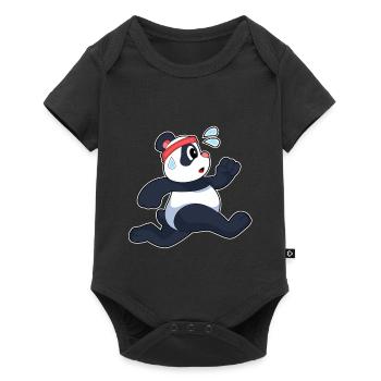 Panda Jogger Jogging Sport - Body à manches courtes Premium Bébé - noir - Devant