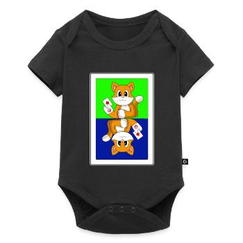 Cat Poker Poker Cards - Baby Premium short-sleeve bodysuit - black - Front