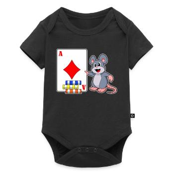 Mouse Poker Cartes de poker Jetons de poker - Body à manches courtes Premium Bébé - noir - Devant