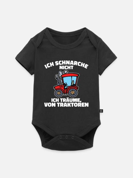Biobauer Kraftfahrzeug Schlepper Traktor Statement - Baby Premium Kurzarmbody - Schwarz