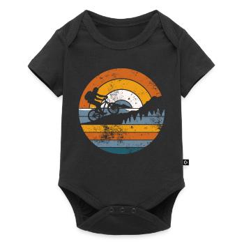 Retro Ridge Bicycle Sunset - Baby Premium short-sleeve bodysuit - black - Front