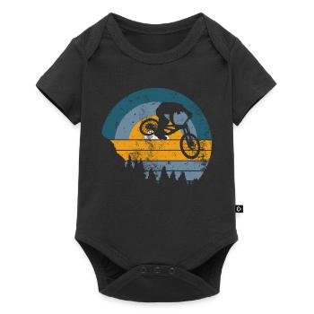 Sunset MTB Jump Silhouette - Baby Premium short-sleeve bodysuit - black - Front
