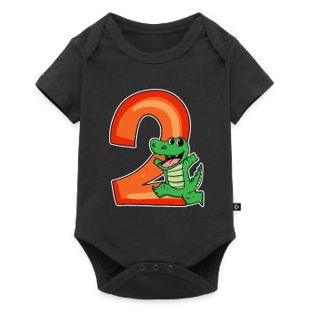 2 anniversaire 2 ans avec motif animal - deux - Body à manches courtes Premium Bébé - noir - Devant