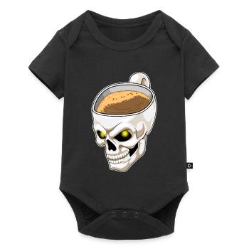 Skull cup of coffee - Baby Premium short-sleeve bodysuit - black - Front