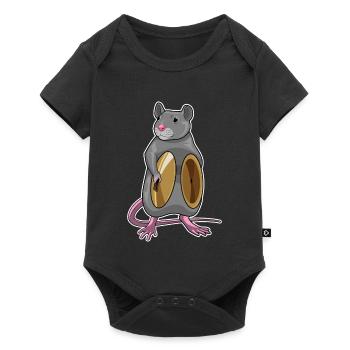 Ratte Musiker Becken Musik - Baby Premium Kurzarmbody - Schwarz - Vorne