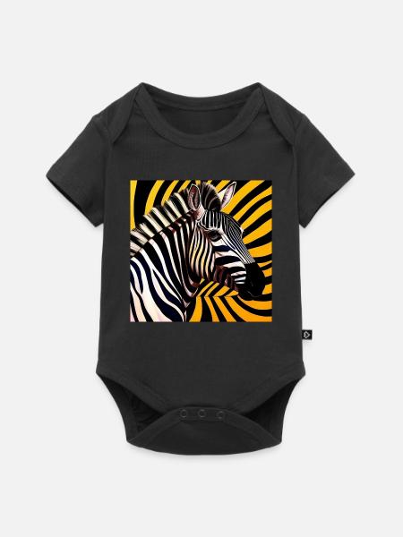 Zebra - Baby Premium Kurzarmbody - Schwarz