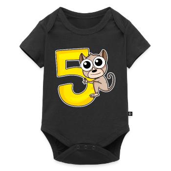 5 Birthday 5 years old with animal motif - five - Baby Premium short-sleeve bodysuit - black - Front