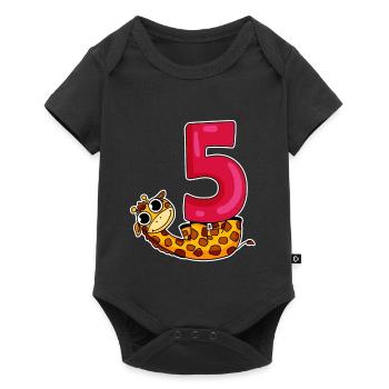 5 Birthday Motif Giraffe - Five Years Old - Baby Premium short-sleeve bodysuit - black - Front