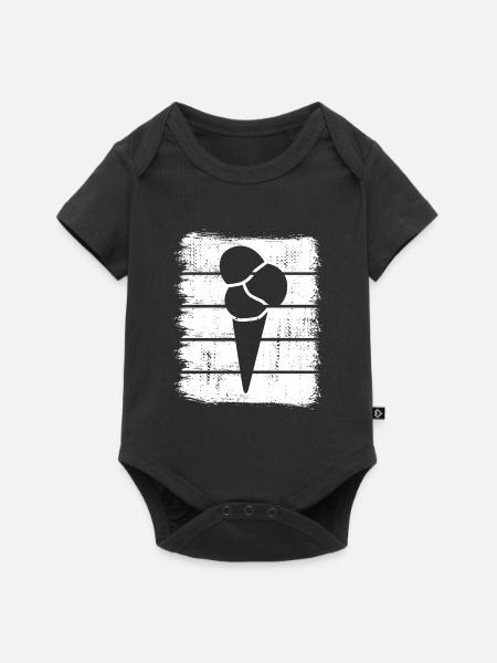 Eis in der Waffel - Baby Premium Kurzarmbody - Schwarz