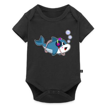 Dolphin Headphones Musique - Body à manches courtes Premium Bébé - noir - Devant