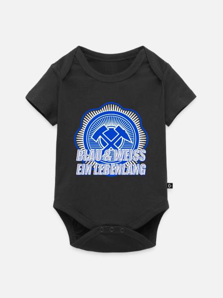 Blau Weiss ein Leben Lang - Baby Premium Kurzarmbody - Schwarz