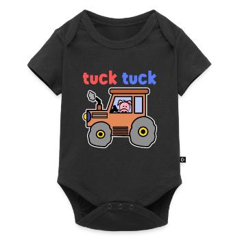 Landwirtschaft Traktor Feld Spruch Landluft Bauer - Baby Premium Kurzarmbody - Schwarz - Vorne