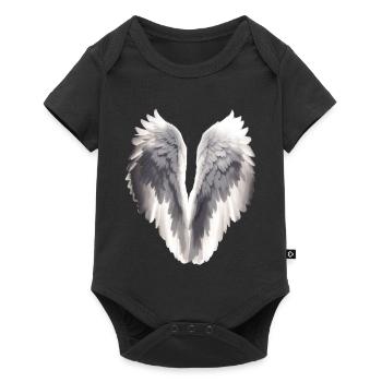 Engelsflügel - Baby Premium Kurzarmbody - Schwarz - Vorne
