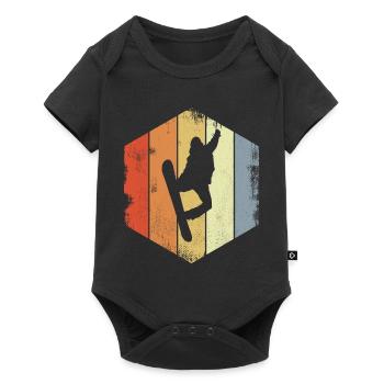 Vintage Snowboarder - Baby Premium short-sleeve bodysuit - black - Front