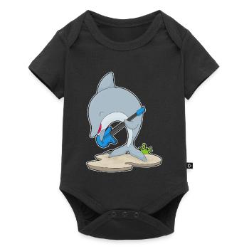 Dolphin Musicien Guitare Musique - Body à manches courtes Premium Bébé - noir - Devant