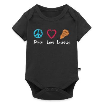 Peace Love Lacrosse - Baby Premium short-sleeve bodysuit - black - Front