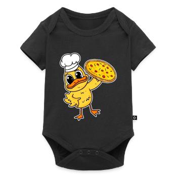 pizza maker pizza chef canard italie - Body à manches courtes Premium Bébé - noir - Devant