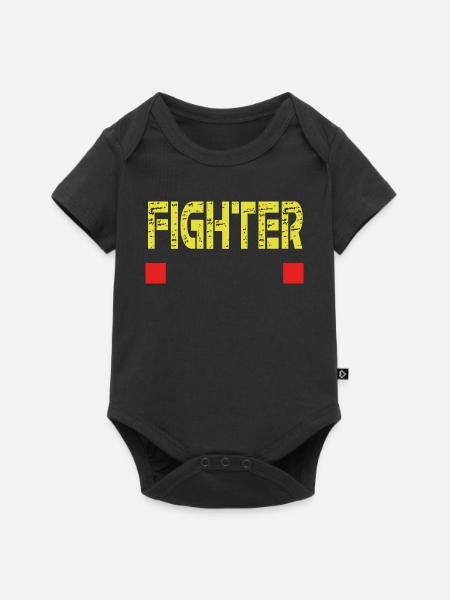 FIGHTER Textbasis - Baby Premium Kurzarmbody - Schwarz