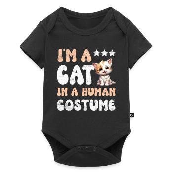 Katze Katzen - Baby Premium Kurzarmbody - Schwarz - Vorne