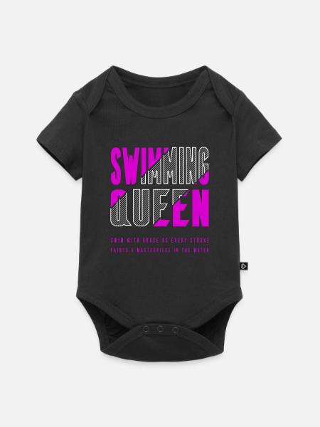 Schwimm Königin - Baby Premium Kurzarmbody - Schwarz