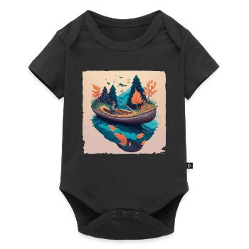 Fantastischer Angler im Herbst - Baby Premium Kurzarmbody - Schwarz - Vorne