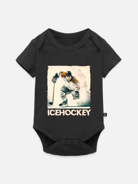 Eishockeyspieler - Baby Premium Kurzarmbody - Schwarz