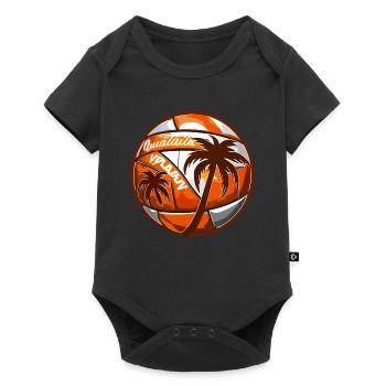 Volley-ball de plage avec palmiers - Body à manches courtes Premium Bébé - noir - Devant