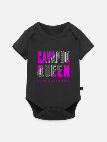 Cavapoo Königin - Baby Premium Kurzarmbody - Schwarz