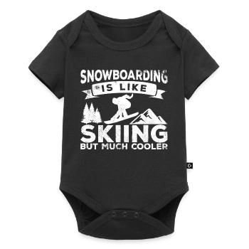 Snowboarding is cooler than skiing - Baby Premium short-sleeve bodysuit - black - Front