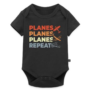 Airplane enthusiasts - Baby Premium short-sleeve bodysuit - black - Front
