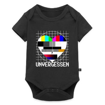 Testbild Herz Unvergessen TV 90er Party 80er Jahre - Baby Premium Kurzarmbody - Schwarz - Vorne