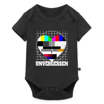 Testbild Herz Unvergessen TV 90er Party 80er Jahre - Baby Premium Kurzarmbody - Schwarz - Vorne