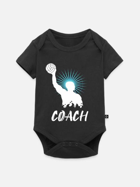 Waterpolo Coach Waterpolo - Premium babyrompertje met korte mouwen  - zwart