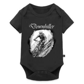 Downhiller weiß - Baby Premium Kurzarmbody - Schwarz - Vorne