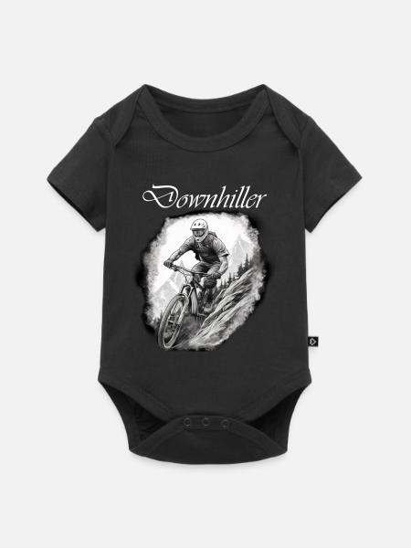 Downhiller weiß - Baby Premium Kurzarmbody - Schwarz