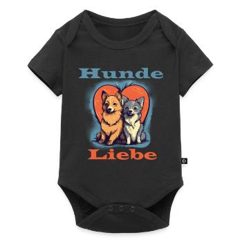 Hunde Liebe - Baby Premium Kurzarmbody - Schwarz - Vorne