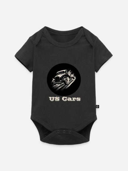 US Cars weiß - Baby Premium Kurzarmbody - Schwarz