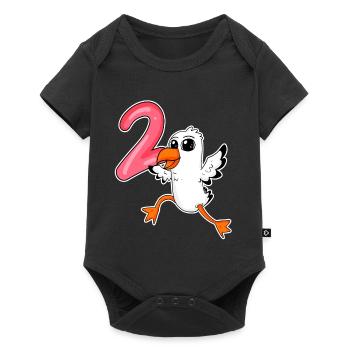 2nd birthday motif seagull - two years - Baby Premium short-sleeve bodysuit - black - Front
