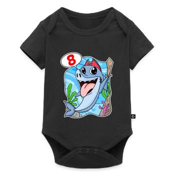 8ème anniversaire Motif Shark Pirate - Huit ans - Body à manches courtes Premium Bébé - noir - Devant