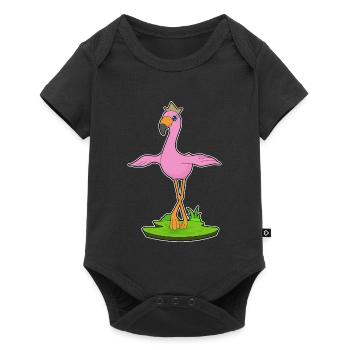 Flamingo Crown - Baby Premium short-sleeve bodysuit - black - Front