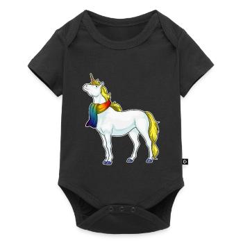 Foulard licorne - Body à manches courtes Premium Bébé - noir - Devant