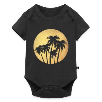 Cercle Or Palmiers Vacances De Luxe Rond Chill Mers du Sud - Body à manches courtes Premium Bébé - noir - Devant
