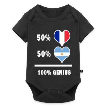 Drapeau 100% génial de l'Argentine et de la France - Body à manches courtes Premium Bébé - noir - Devant
