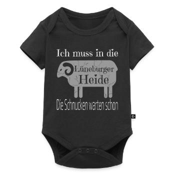 Lüneburger Heide Silhouette T-Shirt - Baby Premium Kurzarmbody - Schwarz - Vorne