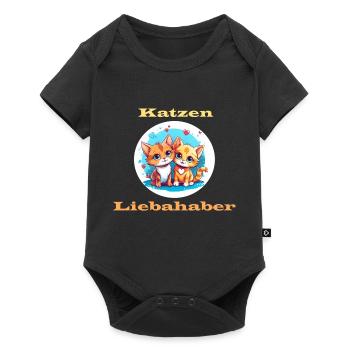 Katzenliebhaber - Baby Premium Kurzarmbody - Schwarz - Vorne