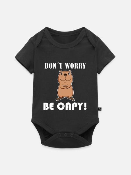 Capybara Wasserschwein - Baby Premium Kurzarmbody - Schwarz