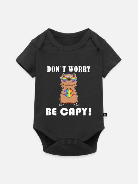 Capybara Wasserschwein Geschenk - Baby Premium Kurzarmbody - Schwarz