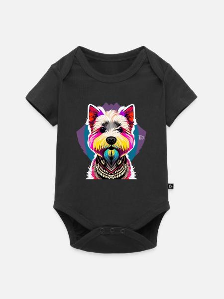 West Highland Terrier - Baby Premium Kurzarmbody - Schwarz