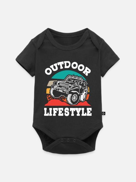 Jeeps Adventure Offroad - Baby Premium Kurzarmbody - Schwarz